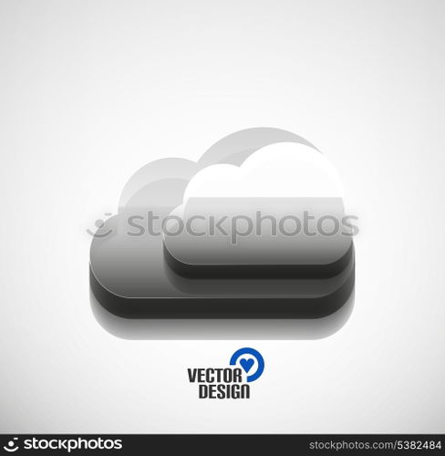 3d vector cloud computing concept icon