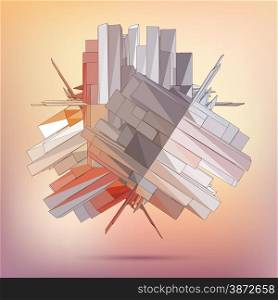 3D Vector geometric background. Abstract business illustration.. Vector 3D business illustration.