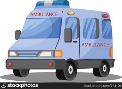 3D vector illustration on white background of ambulance vehicle.