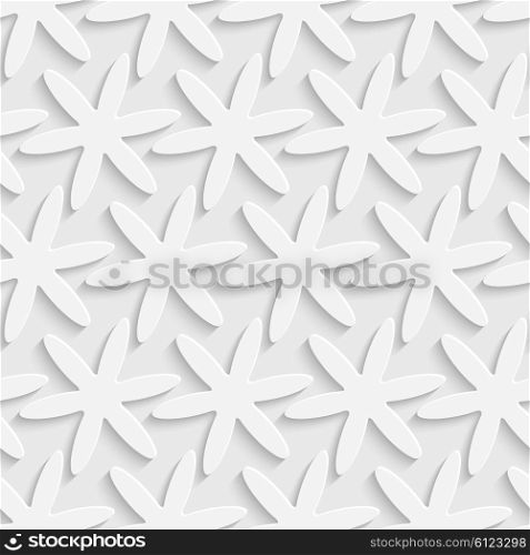 3d Vector Seamless Snowflakes Pattern