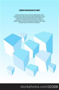 3d vector stylized blocks template layout, cover design, flyer in A4 with polygons background for engineering and nature concept.