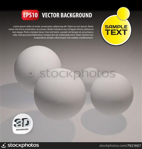 3d vector template background. Abstract balls illustration