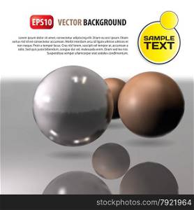 3d vector template background. Abstract balls illustration