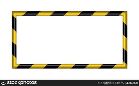 3d warning striped rectangular background, yellow and black stripes on the diagonal, warning to be careful potential danger vector template sign border yellow and black color Construction warning border