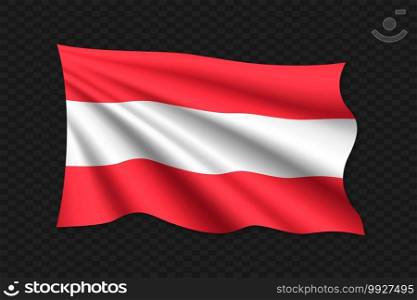 3D Waving Flag of Austria. Vector illustration. 3D Waving Flag
