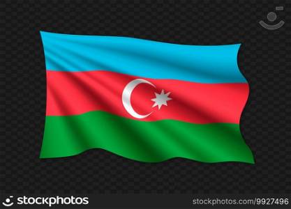 3D Waving Flag of Azerbaijan. Vector illustration. 3D Waving Flag