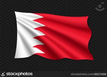 3D Waving Flag of Bahrain. Vector illustration. 3D Waving Flag
