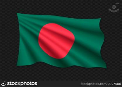 3D Waving Flag of Bangladesh. Vector illustration. 3D Waving Flag