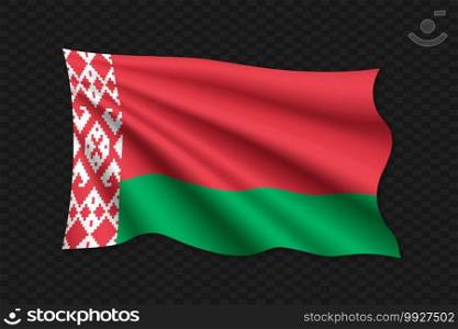 3D Waving Flag of Belarus. Vector illustration. 3D Waving Flag