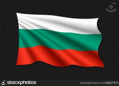 3D Waving Flag of Bulgaria. Vector illustration. 3D Waving Flag