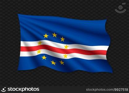 3D Waving Flag of Cape Verde. Vector illustration. 3D Waving Flag