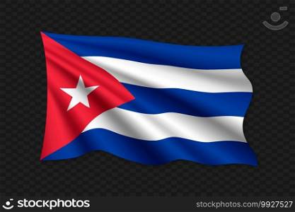 3D Waving Flag of Cuba. Vector illustration. 3D Waving Flag