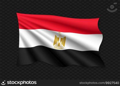 3D Waving Flag of Egypt. Vector illustration. 3D Waving Flag