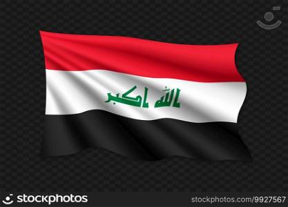 3D Waving Flag of Iraq. Vector illustration. 3D Waving Flag