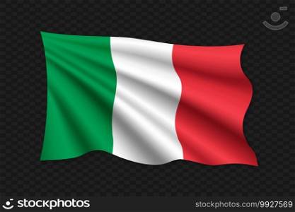 3D Waving Flag of Italy. Vector illustration. 3D Waving Flag