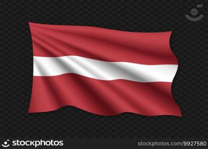3D Waving Flag of Latvia. Vector illustration. 3D Waving Flag