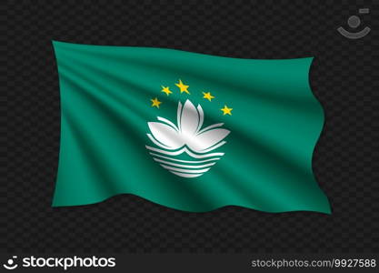 3D Waving Flag of Macau. Vector illustration. 3D Waving Flag