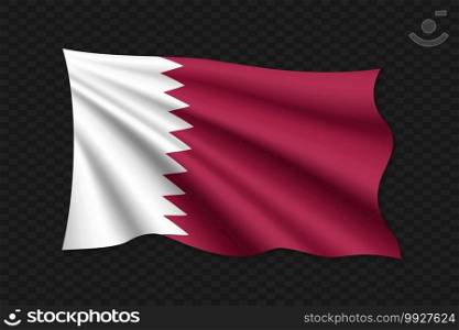 3D Waving Flag of Qatar. Vector illustration. 3D Waving Flag