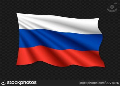 3D Waving Flag of Russia. Vector illustration. 3D Waving Flag