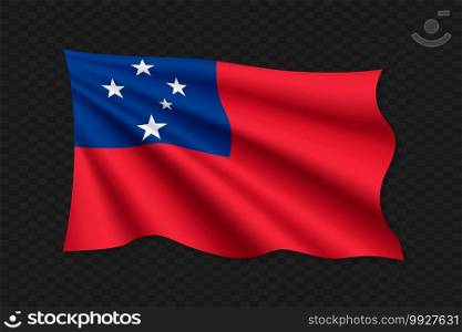 3D Waving Flag of Samoa. Vector illustration. 3D Waving Flag