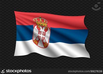 3D Waving Flag of Serbia. Vector illustration. 3D Waving Flag