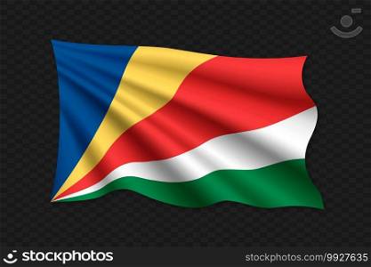 3D Waving Flag of Seychelles. Vector illustration. 3D Waving Flag