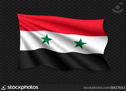 3D Waving Flag of Syria. Vector illustration. 3D Waving Flag
