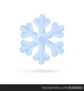 3D weather forecast icons Snowflakes in a cold winter. 3d illustration.