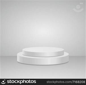 3d White cylinder podium minimal studio background. Abstract 3d geometric shape object illustration render Display