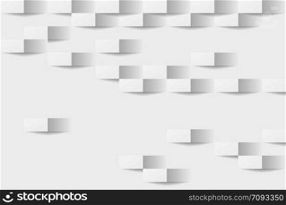 3d white geometric background. Abstract white background. White seamless texture with shadow.
