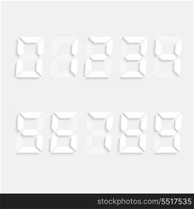 3d White Vector Numbers Set