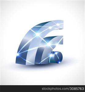 3d wifi icon with mesh for social media communication and technology, vector illustration