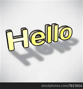 3d word hello yellow with shadow