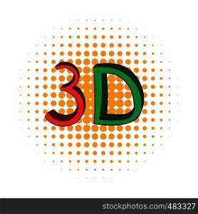 3D word written in red and green color comics icon on a white background. 3D word written in red and green color comics icon