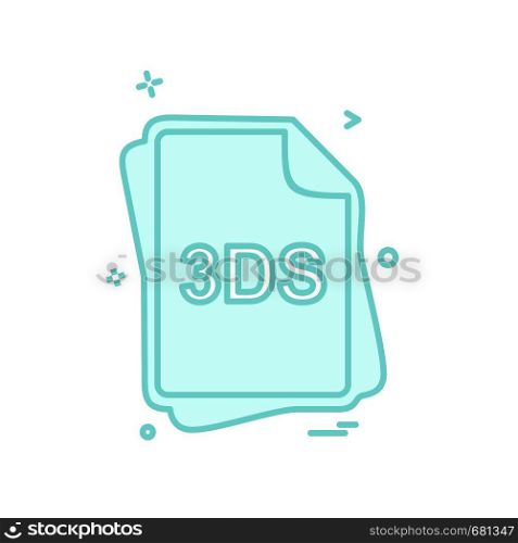 3DS file type icon design vector