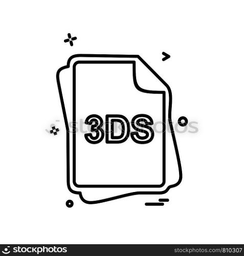 3DS file type icon design vector