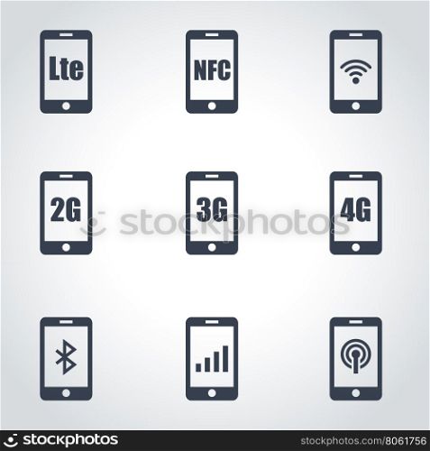3G, 4G and LTE technology. Wireless communication technology symbol