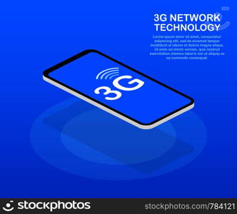 3G network wireless systems and internet. Communication network. Vector stock illustration.