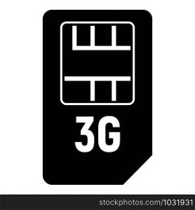 3g sim card icon. Simple illustration of 3g sim card vector icon for web design isolated on white background. 3g sim card icon, simple style