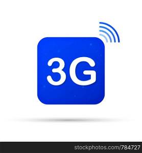 3G technology icon symbols. Wireless mobile telecommunication service concept. Vector stock illustration.
