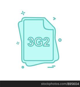 3G2 file type icon design vector