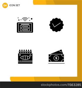 4 Creative Icons Modern Signs and Symbols of access, twitter, smart, media, art Editable Vector Design Elements