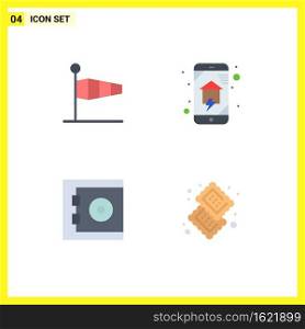 4 Creative Icons Modern Signs and Symbols of air, smart house, speed, home automation, protect Editable Vector Design Elements