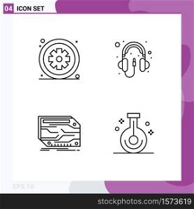 4 Creative Icons Modern Signs and Symbols of asterisk, card, hospital, computer, custom Editable Vector Design Elements