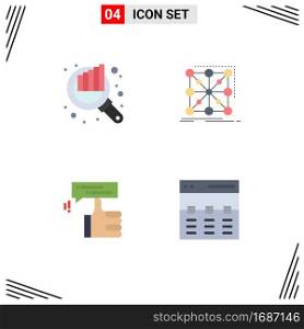 4 Creative Icons Modern Signs and Symbols of audit, finger, seo, app, like Editable Vector Design Elements