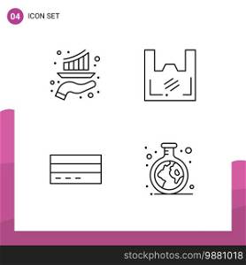 4 Creative Icons Modern Signs and Symbols of bar, supermarket, marketing, ecology, card Editable Vector Design Elements