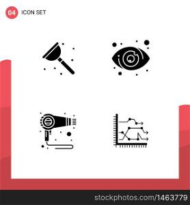 4 Creative Icons Modern Signs and Symbols of bathroom, fen, service, user, machine Editable Vector Design Elements
