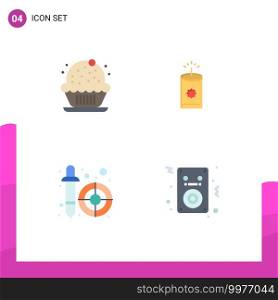 4 Creative Icons Modern Signs and Symbols of birthday, picker, party, chinese, audio Editable Vector Design Elements