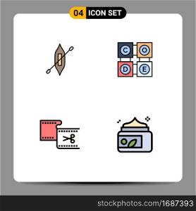 4 Creative Icons Modern Signs and Symbols of boat, cut, ship, code learning, editing Editable Vector Design Elements
