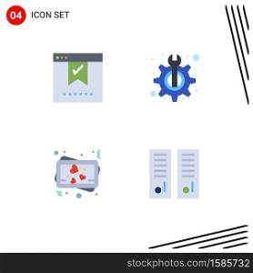 4 Creative Icons Modern Signs and Symbols of bookmark, love, office, support, photo Editable Vector Design Elements